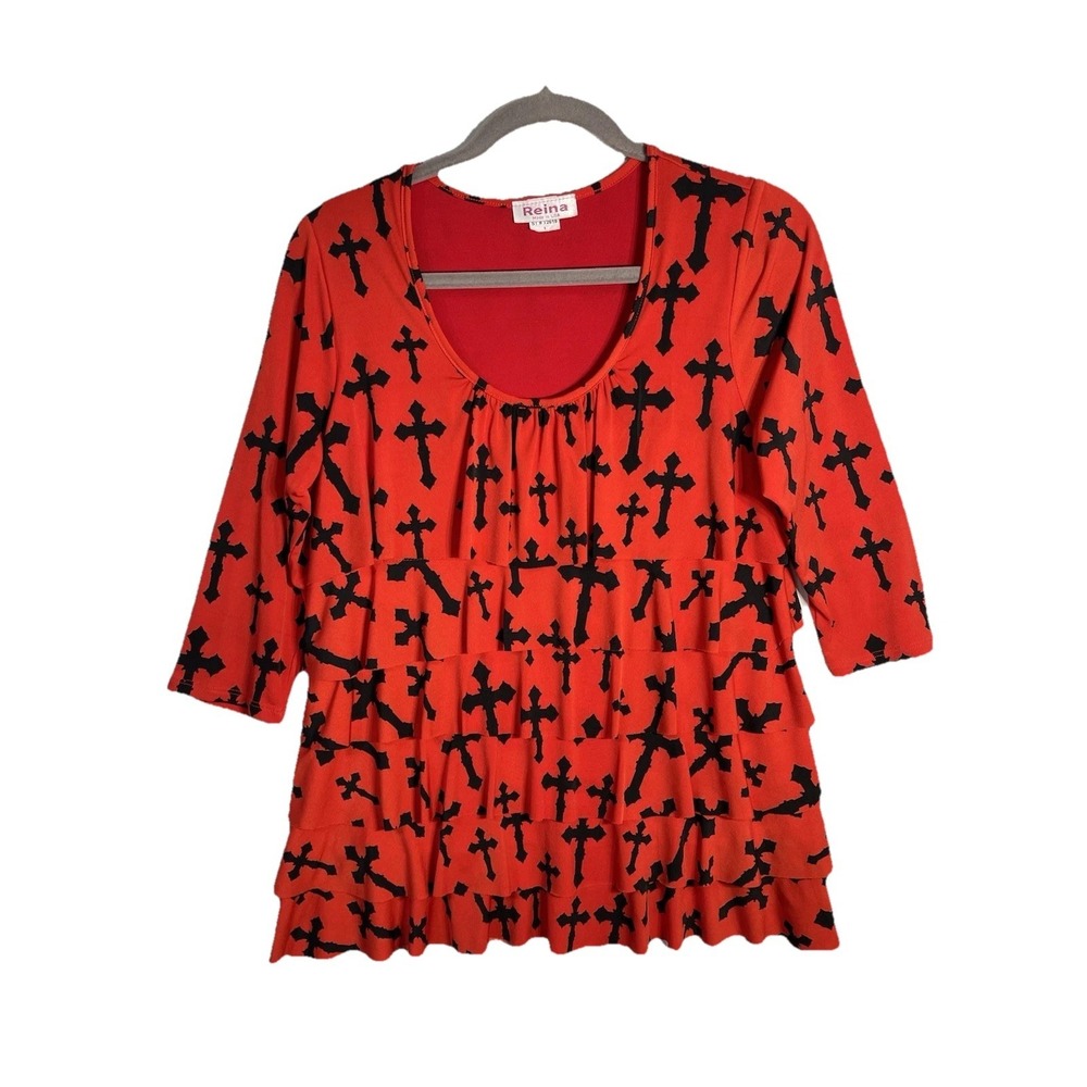 Pretty‎ Angel Silk Blend Lace Vest Black/Reina Cascading Top S~L Red Whimsy Goth - Picture 5 of 8